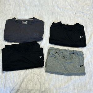 Pack of Men’s Workout Shirts (3 Nike XL Tall, 1 Under Armour Large)
